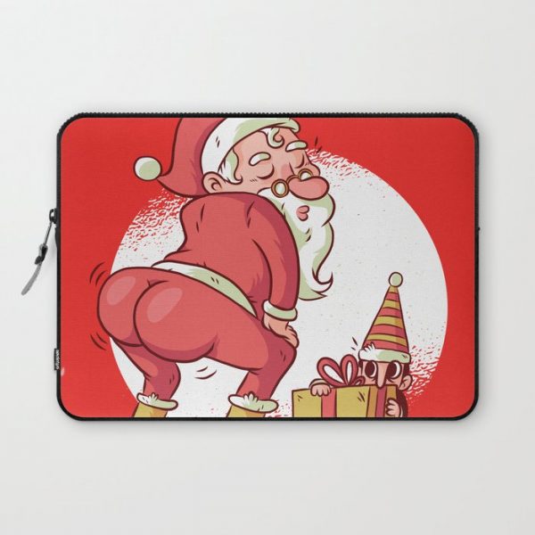 SANTA TWERK FUNNY CHRISTMAS DANCE CARTOON Computer Cover by AshleyRedmon - Laptop Sleeve - 13"