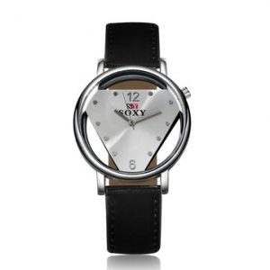 SOXY Simple Watch Alloy Hollow Triangle Luxury Leather Watch