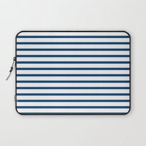 Sailor Stripes Navy & White Computer Cover by MIYATAKE designs - Laptop Sleeve - 13"