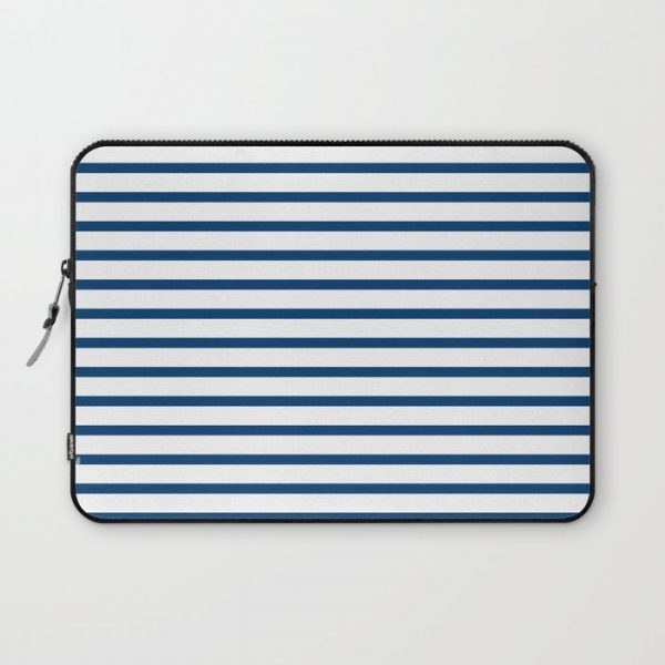 Sailor Stripes Navy & White Computer Cover by MIYATAKE designs - Laptop Sleeve - 13"