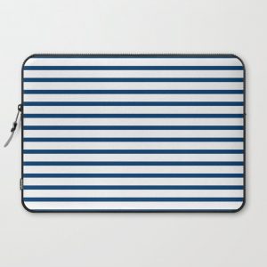 Sailor Stripes Navy & White Computer Cover by MIYATAKE designs - Laptop Sleeve - 15"