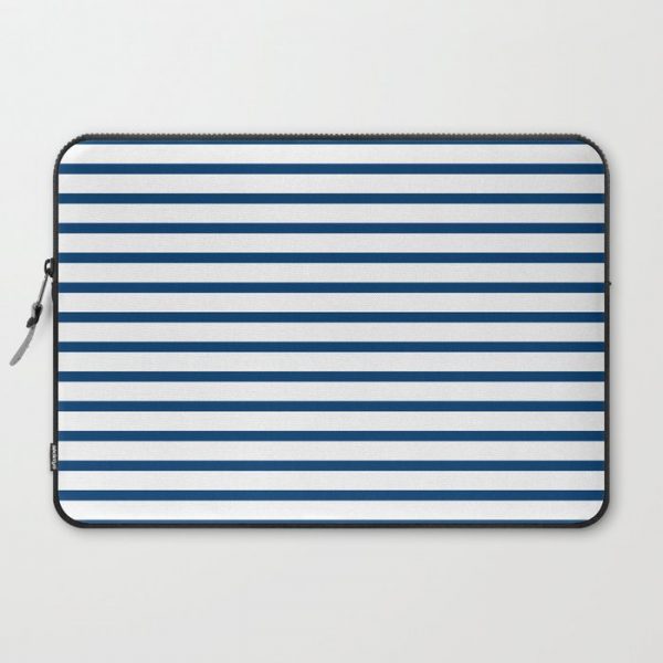 Sailor Stripes Navy & White Computer Cover by MIYATAKE designs - Laptop Sleeve - 15"