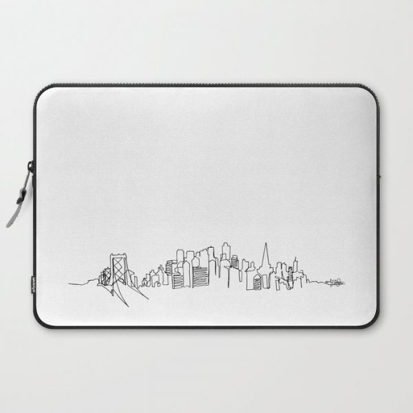 San Francisco Skyline Drawing Computer Cover by Emily DeSantis - Laptop Sleeve - 15"