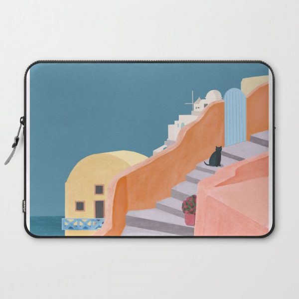 Santorini Pebble Stairs and Houses Computer Cover by Kylie Louise Designs - Laptop Sleeve - 15"