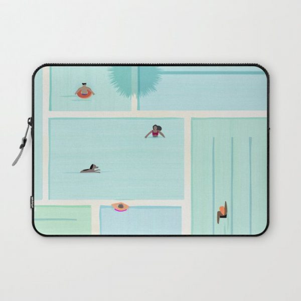 Saturdays At The Pool Computer Cover by moderntropical - Laptop Sleeve - 13"