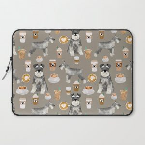 Schnauzer coffee dog breed pet art pure breed cafes pupuccino Computer Cover by schnauzer network - Laptop Sleeve - 15"