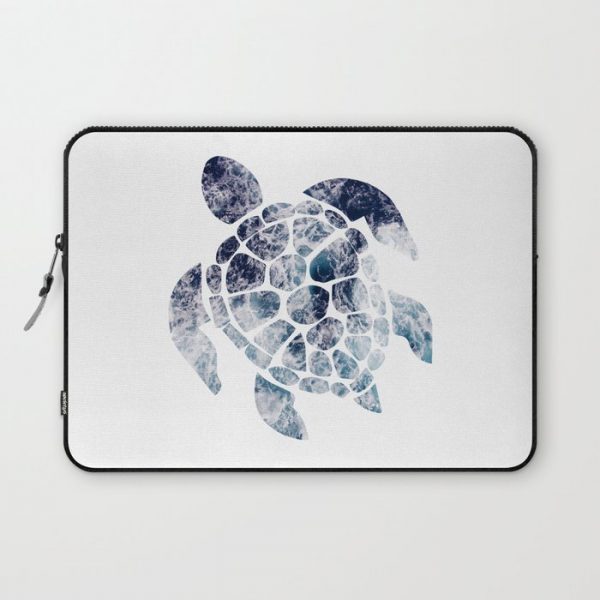 Sea Turtle - Blue Ocean Waves Computer Cover by Gypsy Queen - Laptop Sleeve - 13"