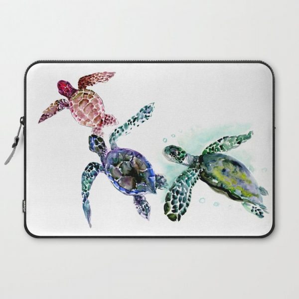 Sea Turtle Family, family art Computer Cover by SurenArt - Laptop Sleeve - 15"