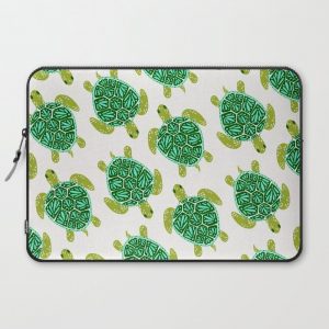 Sea Turtle - Green Palette Computer Cover by Cat Coquillette - Laptop Sleeve - 15"