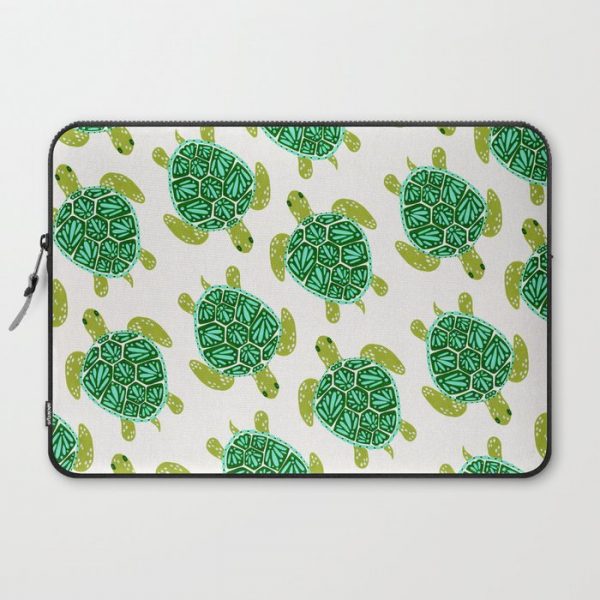 Sea Turtle - Green Palette Computer Cover by Cat Coquillette - Laptop Sleeve - 15"