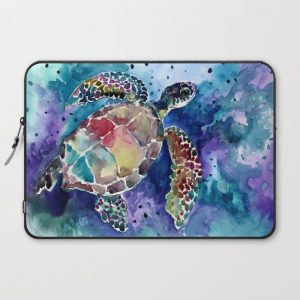 Sea Turtle underwater, beach deep blue barine blue turtle beach style design Computer Cover by SurenArt - Laptop Sleeve - 15"