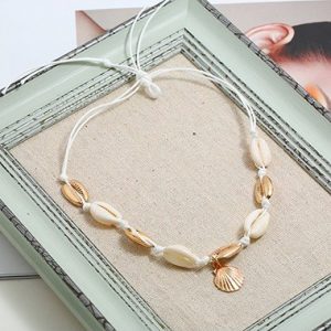 Seashell Shaped Gold Metal Necklace for Lady - One Size