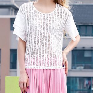 See-through Look Casual Half Sleeve Blouse