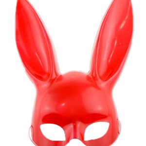 Sexy Bunny Girl Mask Costume Ariana Grande Costume Rabbit Ear Face Masquerade Red Halloween Cosplay Accessories