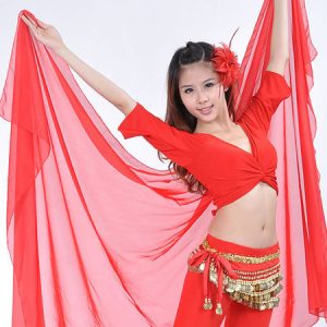 Shawl Belly Dance Costume Red Chiffon Bollywood Dance Accessories