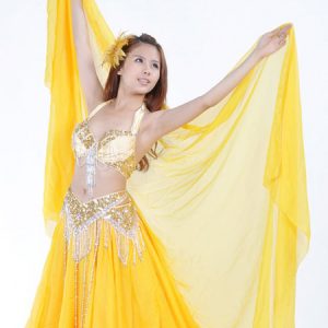 Shawl Belly Dance Costume Yellow Chiffon Bollywood Dance Accessories