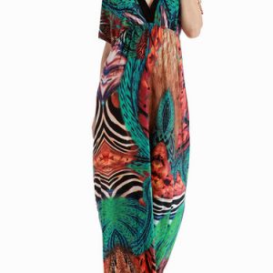 Short Sleeve Viscose Resort Maxi Dress