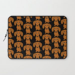 Shorthaired Dachshund Cartoon Dog Computer Cover by Jenn Inashvili - Laptop Sleeve - 13"