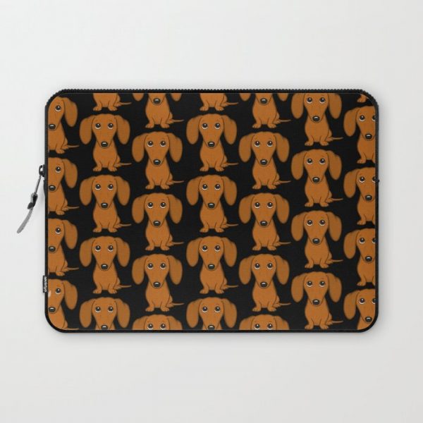 Shorthaired Dachshund Cartoon Dog Computer Cover by Jenn Inashvili - Laptop Sleeve - 13"