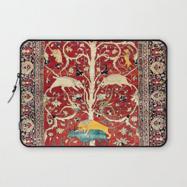 Silk Heriz Azerbaijan Northwest Persian Rug Print Computer Cover by Vicky Brago-MitchellA(r) - Laptop Sleeve - 13"