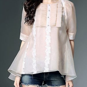 Silk Sweet A-line Short Sleeved Top