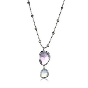 Silver 925 Sterling Amethyst Geometry Necklace