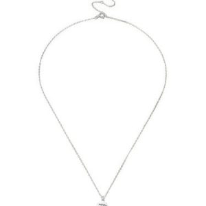 Silver 925 Sterling Silver Round Aquarius Necklace