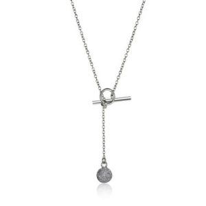 Silver 925 Sterling Silver Treasure Pendulum Round Necklace