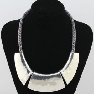 Silver Chain Chunky Choker Necklace - One Size