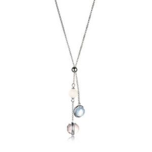 Silver Crystal Round Necklace