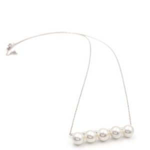 Silver Geometry 925 Sterling Silver Pearl Necklace