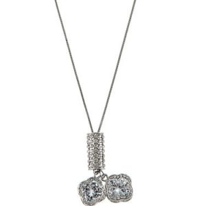 Silver Geometry Rhinestone Synthetic Materials Necklace