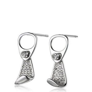 Silver Geometry Zircon Open Me Up Earrings