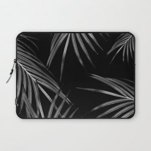 Silver Gray Black Palm Leaves Dream #1 #tropical #decor #art #society6 Computer Cover by Anita's & Bella's Art - Laptop Sleeve - 13"