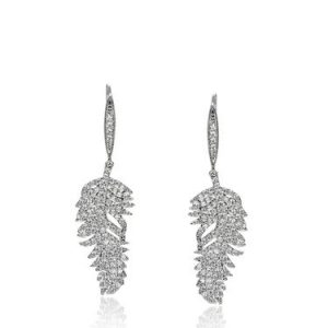 Silver Leaf Synthetic Materials Earrings