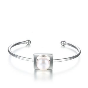 Silver Pearl Synthetic Materials Cherry on Top Bracelet