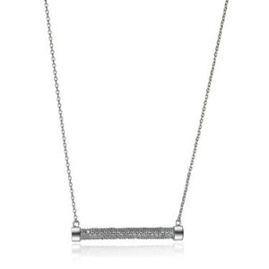 Silver Rod Shape Zircon Necklace