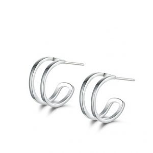 Silver Round 925 Sterling Silver Earrings