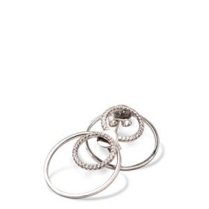 Silver Round 925 Sterling Silver Zircon Earring