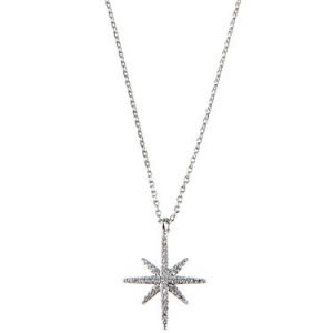 Silver Star Zircon Necklace