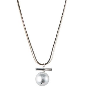 Silver Synthetic Materials Imitation Pearl Necklace