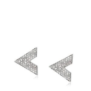 Silver Synthetic Materials Triangle Earrings