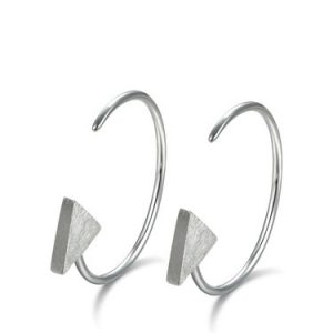 Silver Triangle 925 Sterling Silver Arrow Earrings