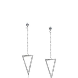 Silver Triangle Synthetic Materials Minimalist Earrings