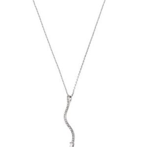 Silver Zircon Curve Necklace