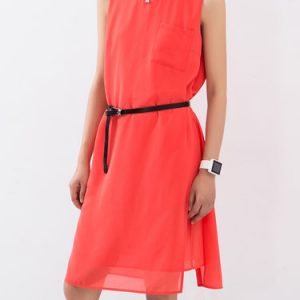 Simple Crew Neck Sleeveless Midi Dress