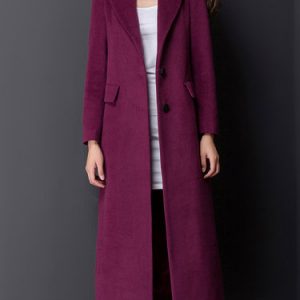 Simple Long Sleeve Plain Slit Coat