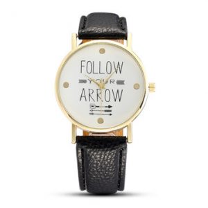 Simple PU Leather Follow Your Arrow Alloy Watch