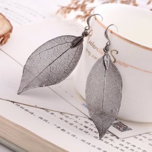 Simple Vintage Earrings Retro Natural Leaves Tassel Earrings for Women Gift