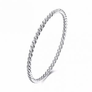 Simple Women Bracelet Silver Plated Spiral Pattern Bracelet